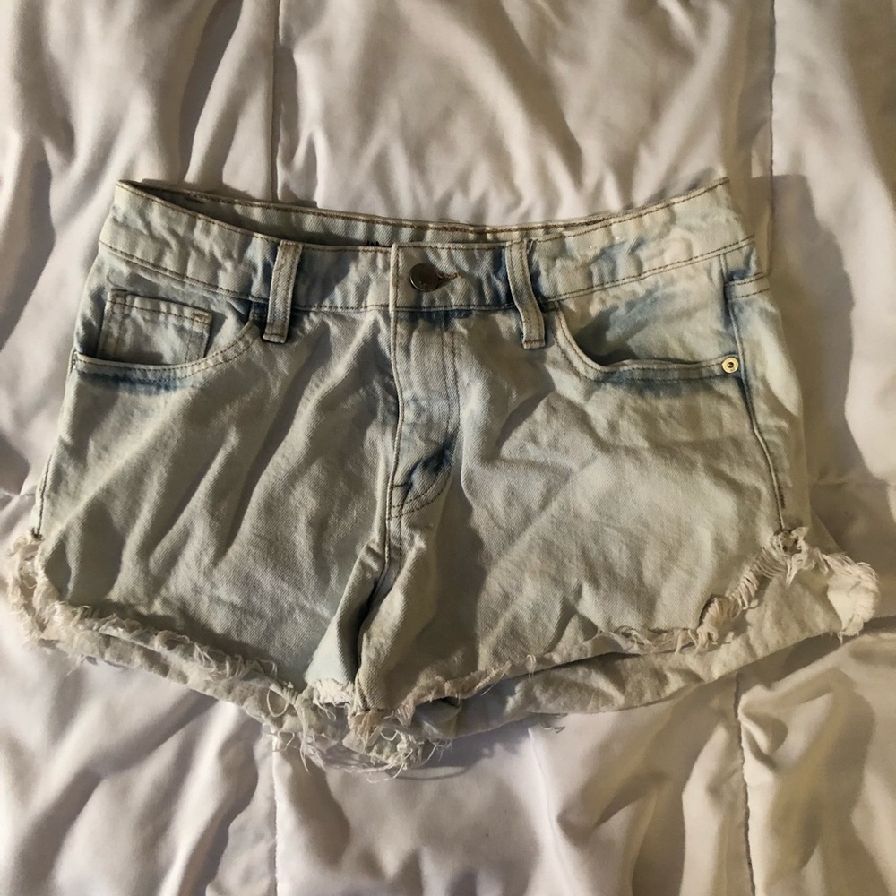 Light Blue High Waisted Denim Shorts